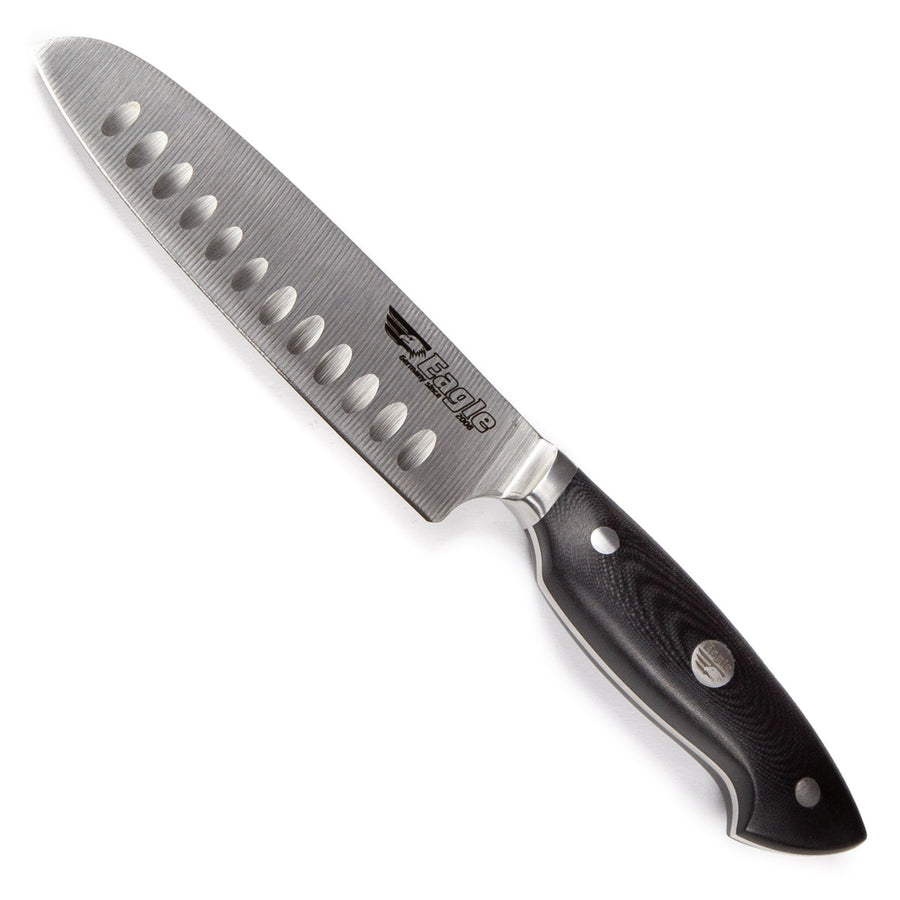 Eagle Pro U-Grip - Santoku-Messer 13 cm Klingenlänge - Deutscher Messerstahl 1.4116 / Heftschalen: G10 schwarz
