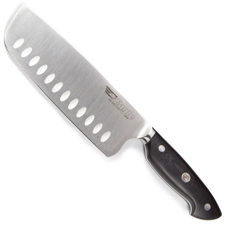 Eagle Pro U-Grip - Nakiri-Messer 18 cm Klingenlänge - Deutscher Messerstahl 1.4116 / Heftschalen: G10 schwarz