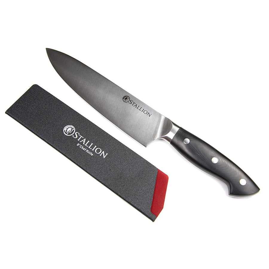 Stallion Professional Messer Kochmesser 20 cm - Klinge: 1.4116 Messerstahl, Griff: G10 GFK