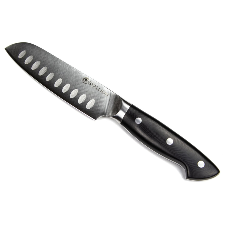 Stallion Professional Messer Santokumesser 12,5 cm - Klinge: 1.4116 Messerstahl, Griff: G10 GFK