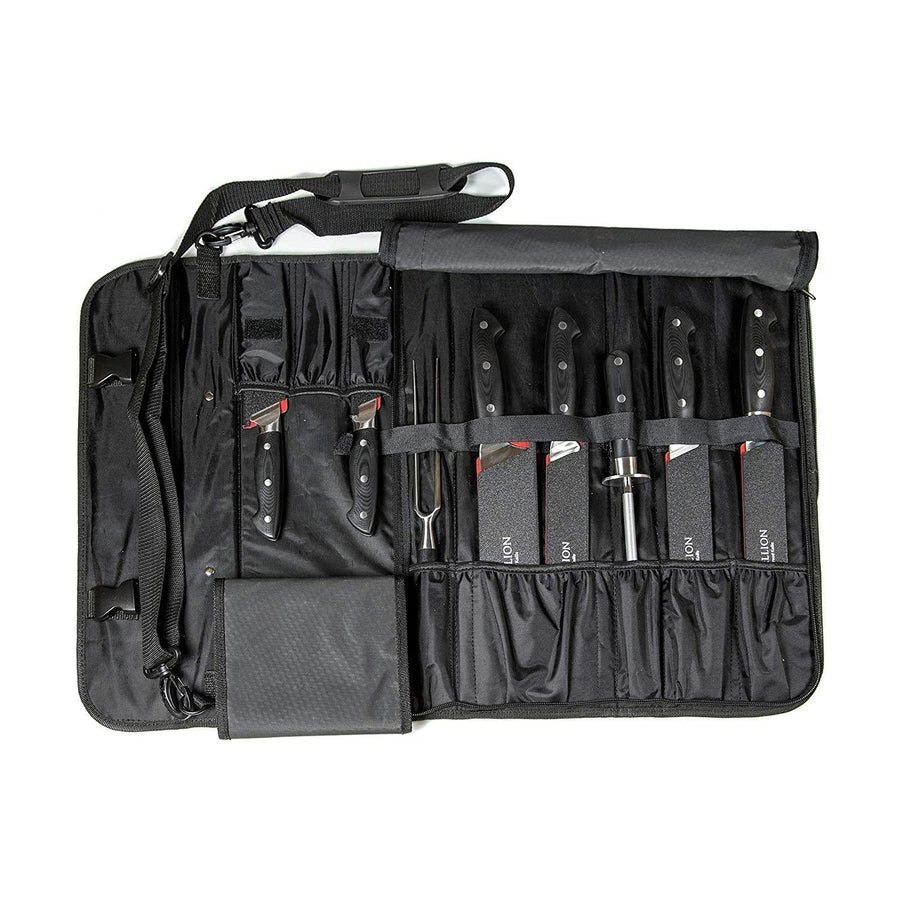 Stallion Professional Messer - Messertasche mit sechs Messern, Wetzstahl und Fleischgabel
