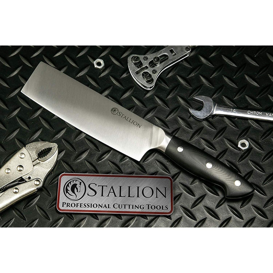 Stallion Professional Messer Nakirimesser 16,5 cm - Klinge: 1.4116 Messerstahl, Griff: G10 GFK