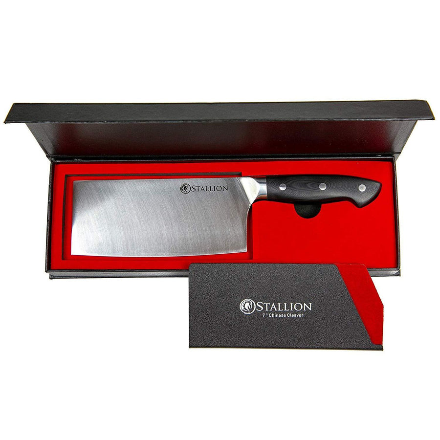 Stallion Professional Chinesisches Kochmesser - 17,5 cm - Klinge: 1.4116 Messerstahl, Griff: G10 GFK