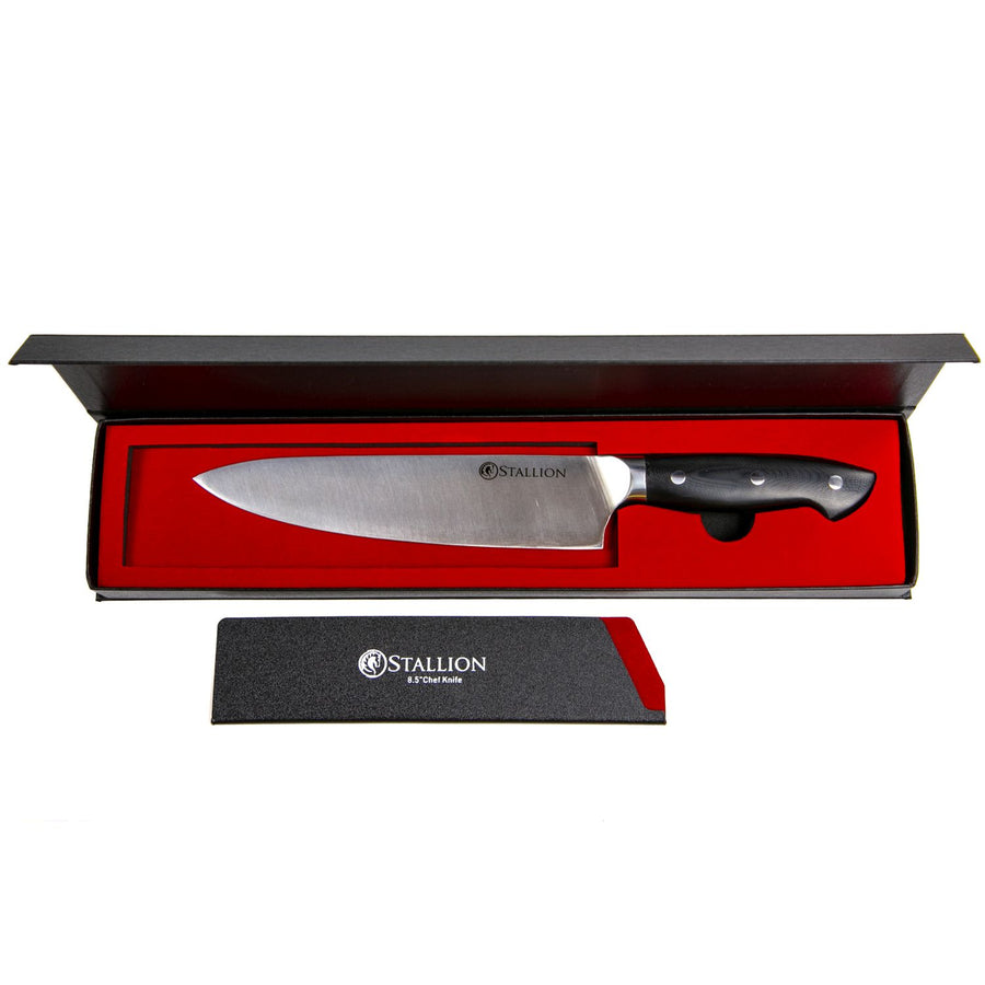 Stallion Professional Messer Kochmesser 22 cm - Klinge: 1.4116 Messerstahl, Griff: G10 GFK
