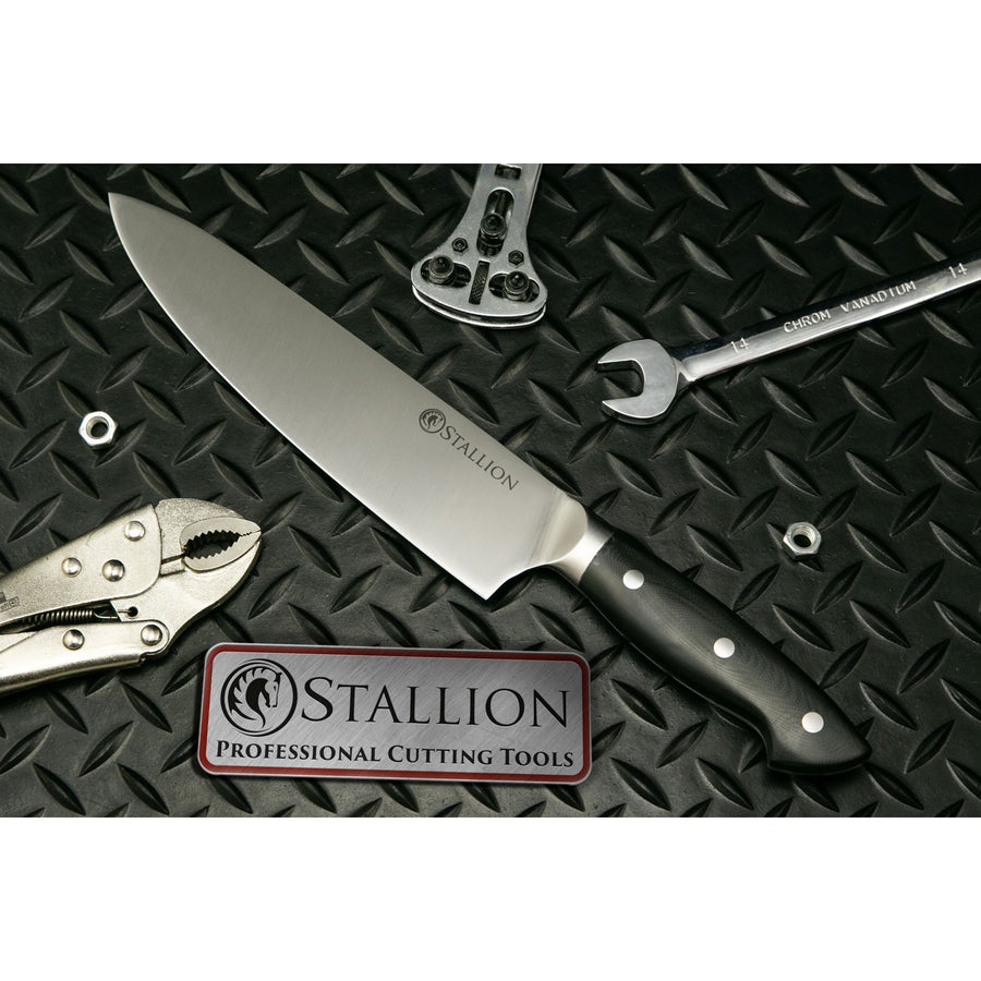 Stallion Professional Messer Kochmesser 22 cm - Klinge: 1.4116 Messerstahl, Griff: G10 GFK