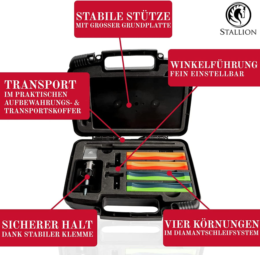 Stallion Professional - Messerschärfset mit einstellbarem Schleifwinkel