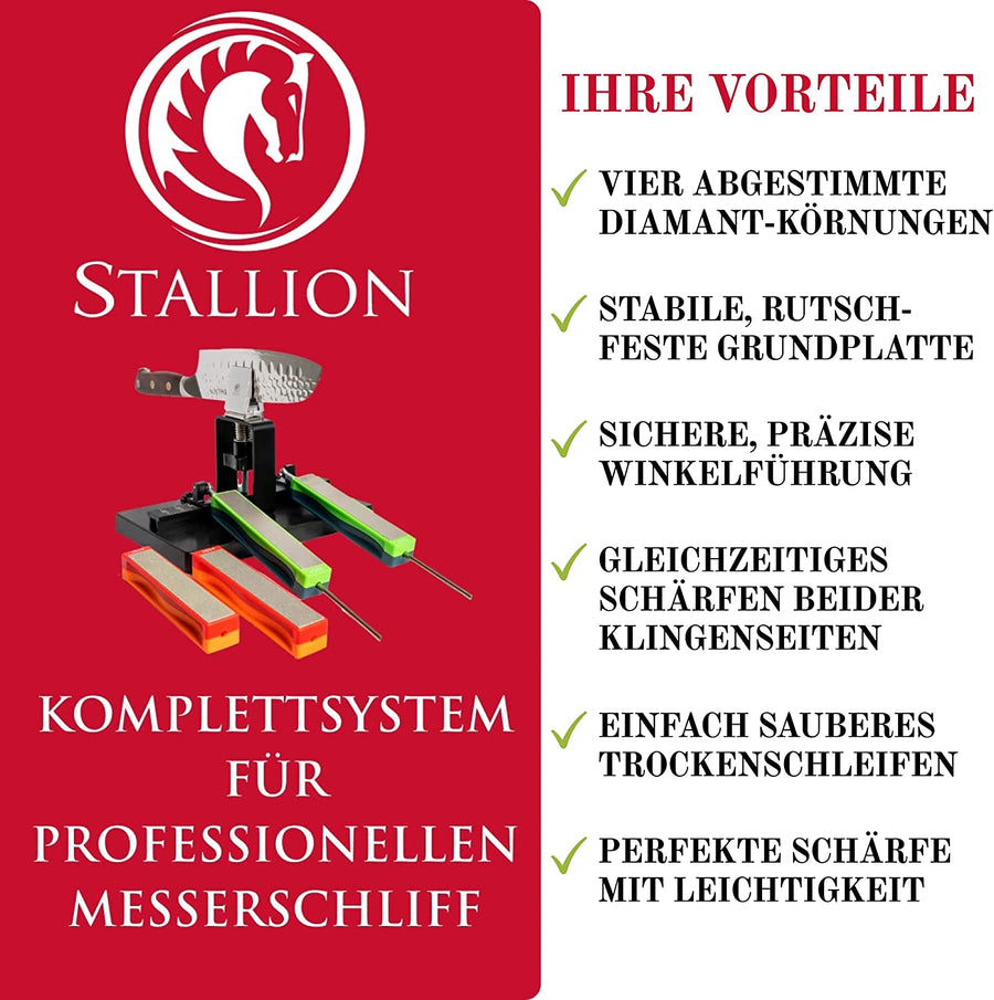 Stallion Professional - Messerschärfset mit einstellbarem Schleifwinkel