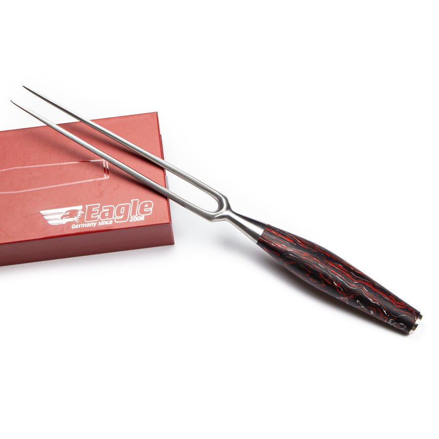 Eagle Professional - Fleischgabel - Deutscher Messerstahl 1.4116  / Heftschalen: G10 schwarz-rot-weiß
