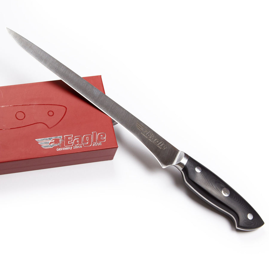 Eagle Pro U-Grip - Filetiermesser 24 cm Klingenlänge - Deutscher Messerstahl 1.4116 / Heftschalen: G10 schwarz