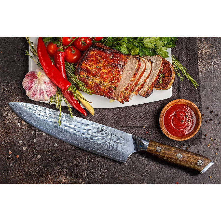 Stallion Damastmesser Ironwood Großes Chefmesser - 22cm Klinge