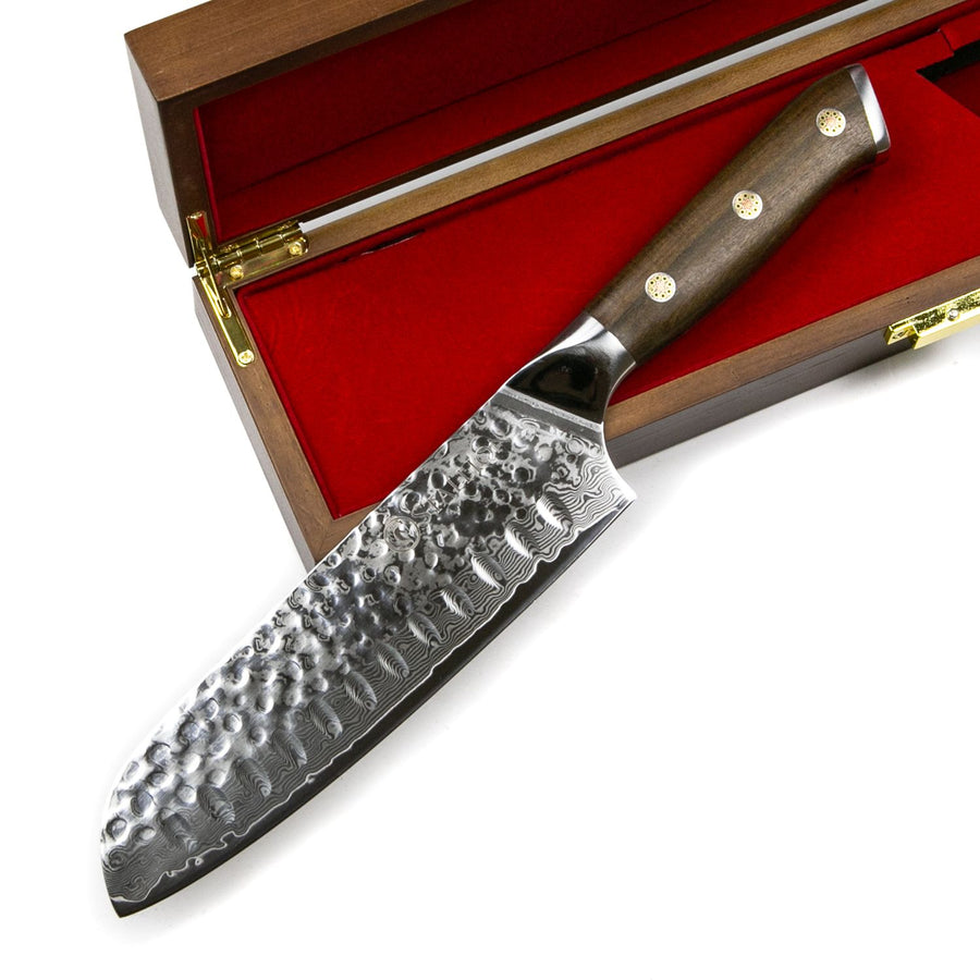 Stallion Damastmesser Ironwood großes Santokumesser 17,5 cm