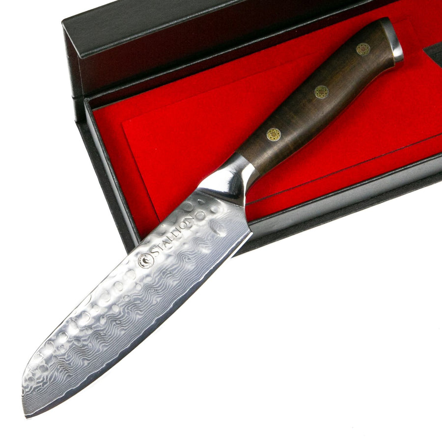 Stallion Damastmesser Ironwood kleines Santokumesser 12,5 cm