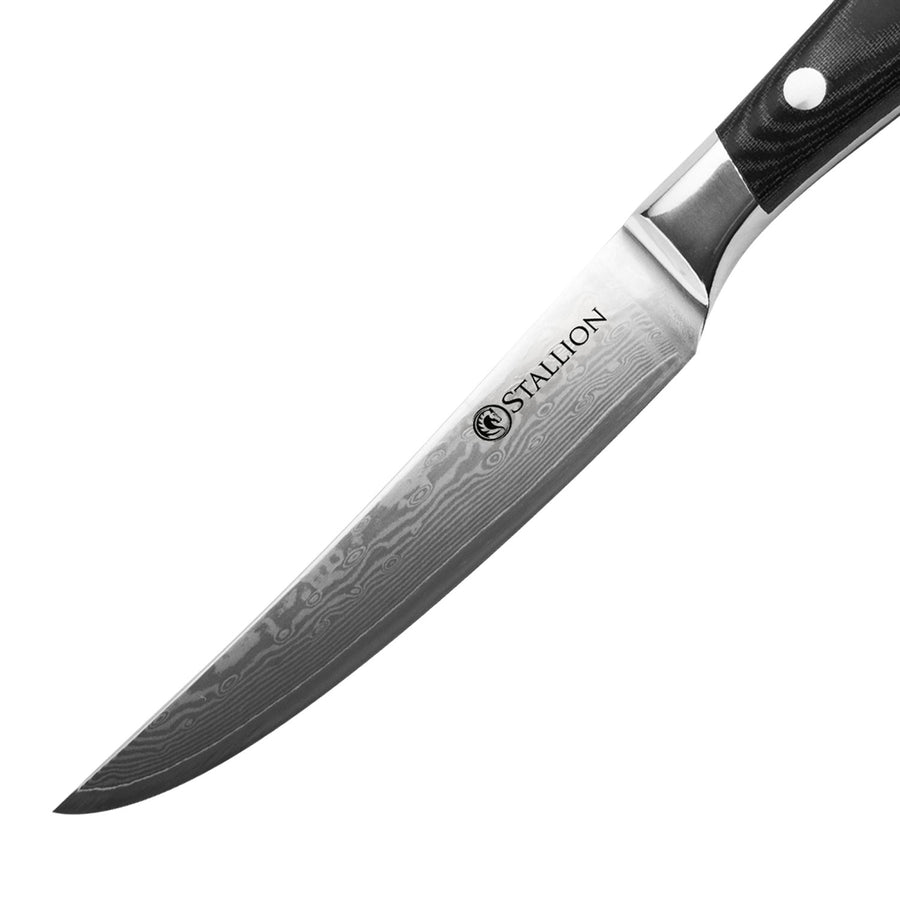 Stallion Damastmesser Wave Zwei Steakmesser - Messer aus Damaststahl in Edler Geschenkbox